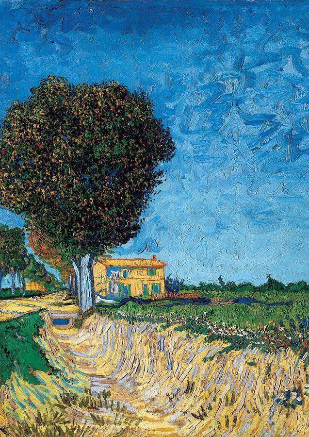 Most painters would have passed this by without a second thought. Not #VanGogh he engages the tree with magical dots and colors.  Now the banal, open ditch and farm house has become the substance of vision and poetic insight- telling us not to dismiss the unsung power of nature.