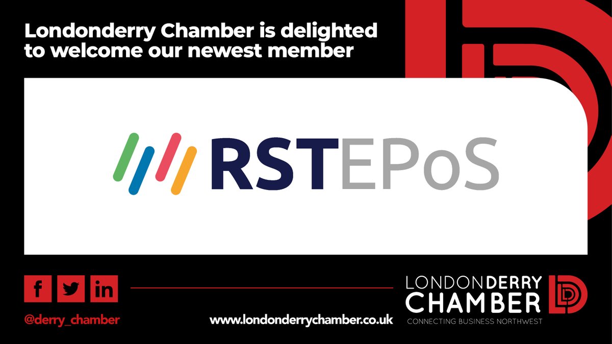 Derry_Chamber's tweet photo. ❌ New Member ❌

Welcome to the Chamber @rstepos! RST EPoS is a leading provider of PoS software and hardware solutions for the hospitality and retail industries. Founded in 1977, they have offices in Derry (HQ), Belfast, Dublin and Chester. Welcome aboard! https://t.co/5nTgpFc8aD