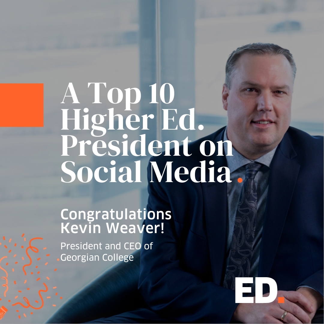 Kudos to @kevinweaver_ of @georgiancollege on making our list of Top 10 Higher Ed. Presidents on Social Media for 2022!

edmarketing.agency/ed-marketings-…

#hesm #higheredmarketing #HEmktg
