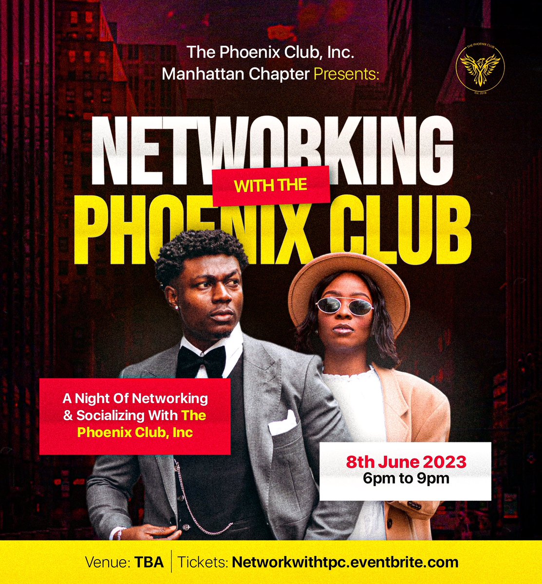 OnePhoenix2018's tweet image. New York City! Come “Network with The Phoenix Club” on June from 8th 6pm - 9pm! Get your FREE tickets now while they last! We hope to see you there! Venue TBA. networkwithtpc.eventbrite.com