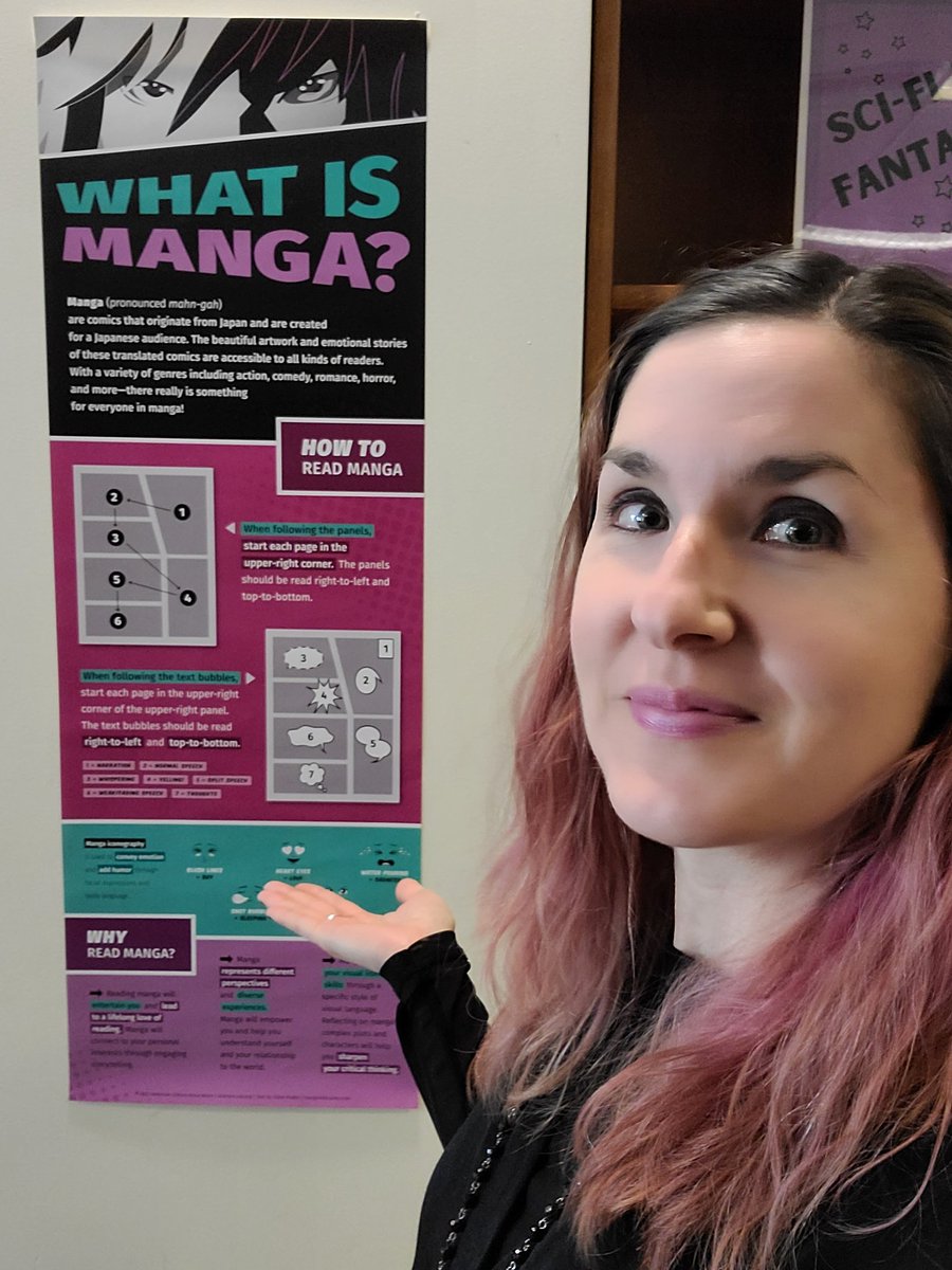 The "What is Manga?" poster is now on display in the manga section of the #MELSlibrary! Grab one for your library!
#ReadManga Mangainlibraries.com alastore.ala.org/content/how-re…