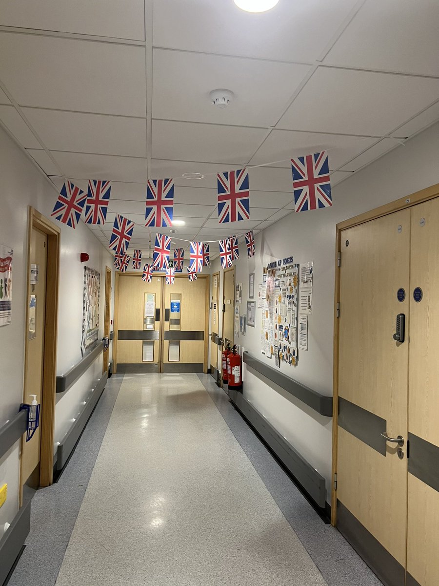 Starting the coronation celebrations on ACCU. Ward decorations, masks of the new king and a royal tea party where each staff member has made or brought in food to share.