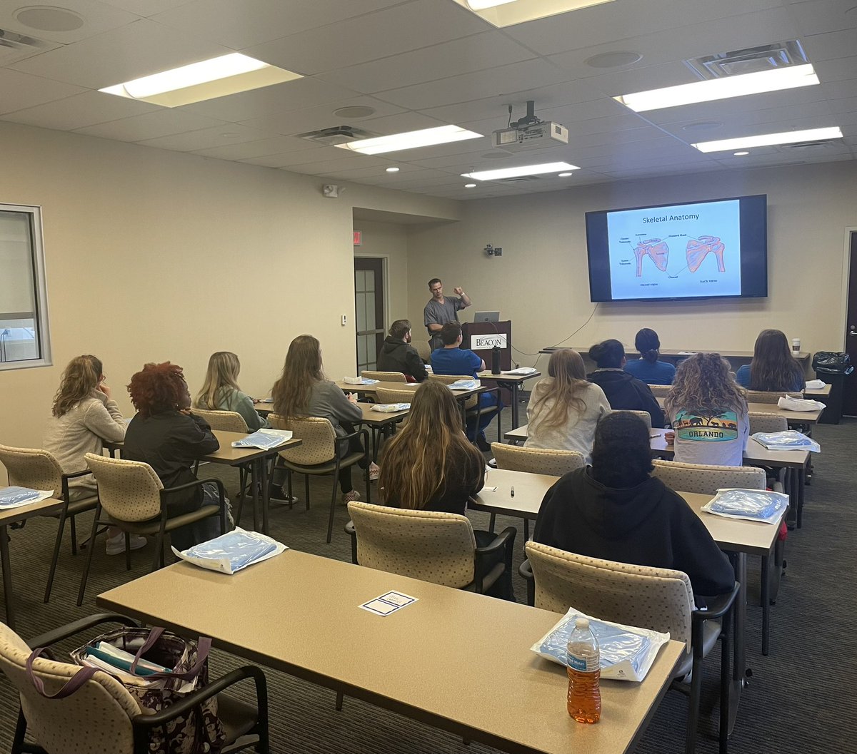 MrsCarroll25's tweet photo. The Bioskills Lab @BeaconOrtho was amazing! Students learned about shoulder anatomy &amp; got to use surgical equipment on human tissue. The hands-on experience, the learning that this is what I want to do (or not) for the rest of my life, and the knowledge gained was so incredible! https://t.co/KsKNLrGJyb