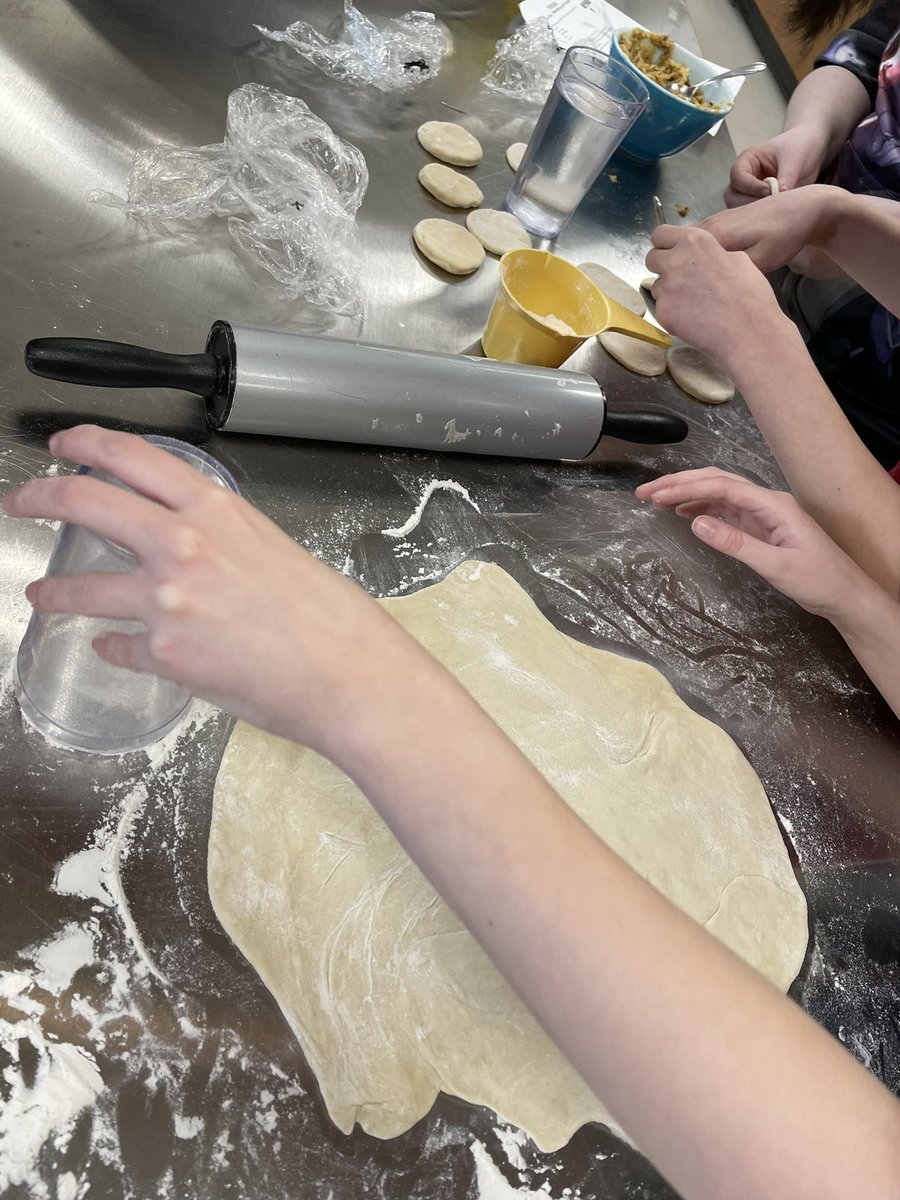 Our grade 10s in Food &amp; Nutrition this week have been tirelessly learning how to make perogies. Two days of careful recipe reading and teamwork make the best tasting ones! #yum  <a href="/Churchill_HWDSB/">Sir Winston Churchill SS</a> #HFN2O