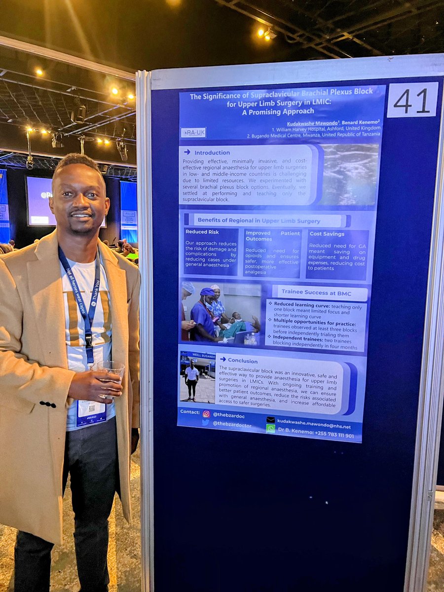 Had the absolute pleasure of presenting our poster at #RAUK23. Many to ⁦@RegionalAnaesUK⁩ for the opportunity and ⁦@AFSRA10⁩ for the support! Continuing on this journey to support #safersurgery and #safeanaesthesia ⁦@wfsaorg⁩