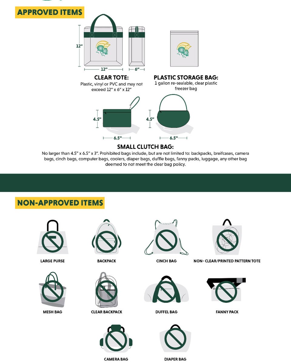 #NorfolkStateUniversity will enforce the following bag policy for entry into William 'Dick' Price stadium for commencement on Saturday, May 6. Please make sure you follow these directions or you risk losing items at the gate or being refused entry.

#BagPolicy #Security