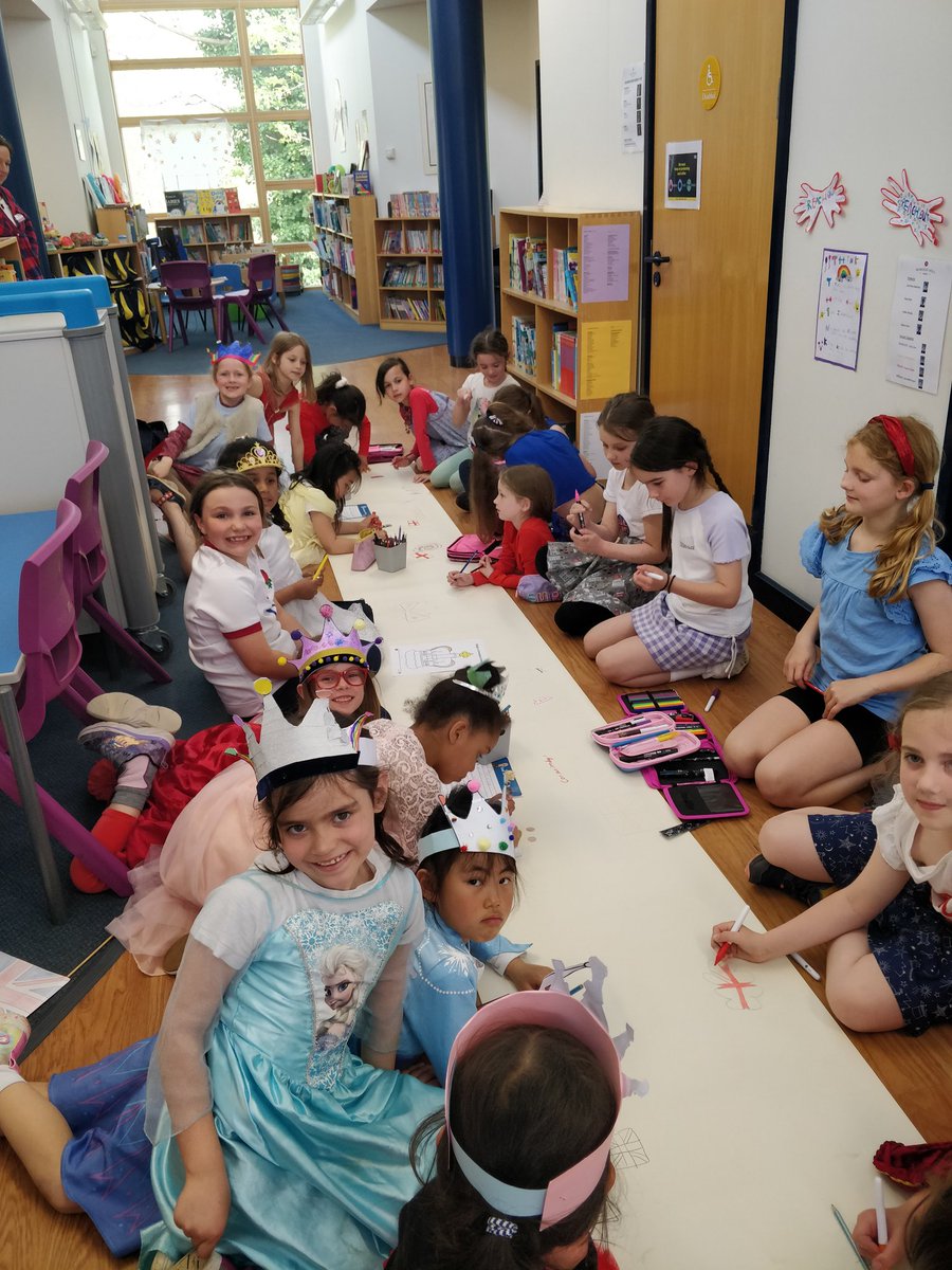 Our own special party this afternoon to celebrate the coronation this weekend. We have been learning lots about King Charles and the coronation all week. Thanks to @CateringBHGirls for our yummy cake 🍰👑🇬🇧 #Coronation2023 #streetparty #RoyalFamily
