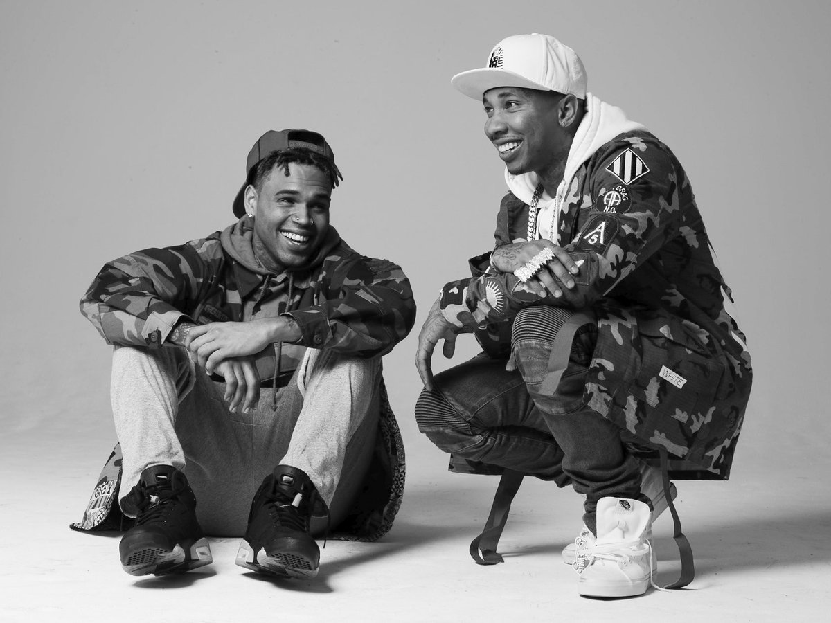 Tyga's tweet photo. Happy bday to my bro 4L @chrisbrown https://t.co/cA9OF6MQFk
