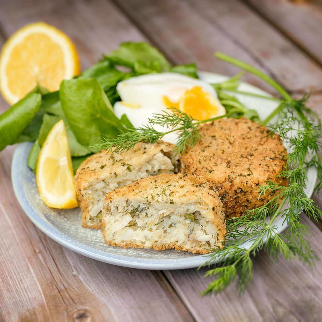 Our award winning Smokey Bill fishcakes are stacked with naturally-smoked haddock, with a hint of lemon, parsley and dill. 
Buy online at fabcatchco.co.uk/shop, at our stockists or catch us at Kew Village Market or Petersfield Farmers' Market this Sunday!