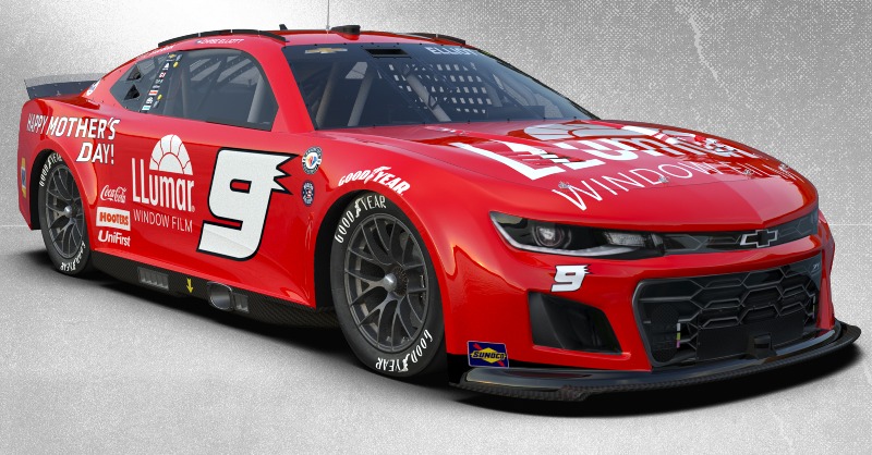 TeamHendrick's tweet photo. Take a look at @llumarfilms No. 9 throwback scheme for @TooToughToTame.