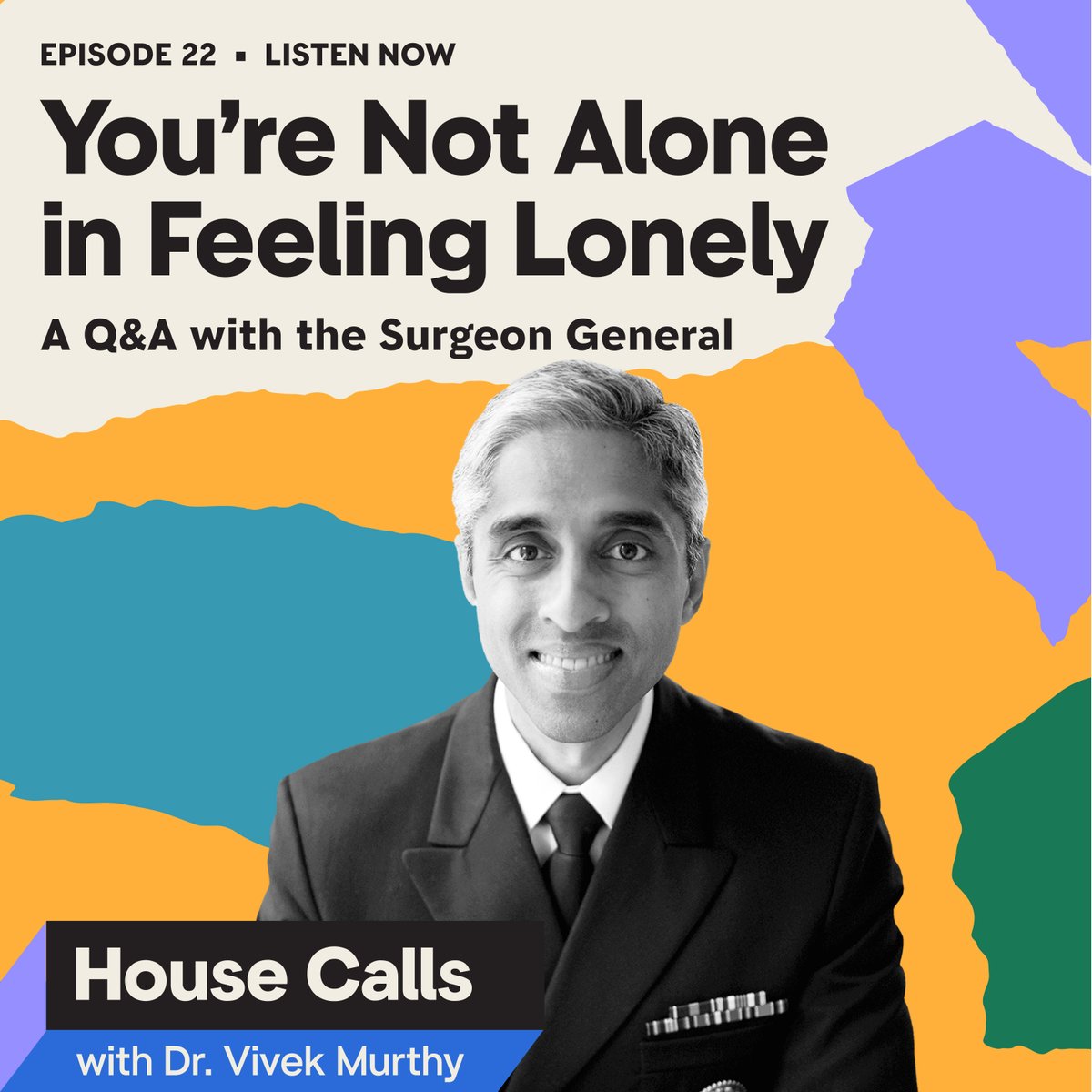 On this special NEW episode of #HouseCallswithVivekMurthy, I’m answering some of the most pressing questions about loneliness and isolation. Want to know how we can feel more connected with ourselves and each other? Listen now! #Connect2Heal bit.ly/44zgtRq