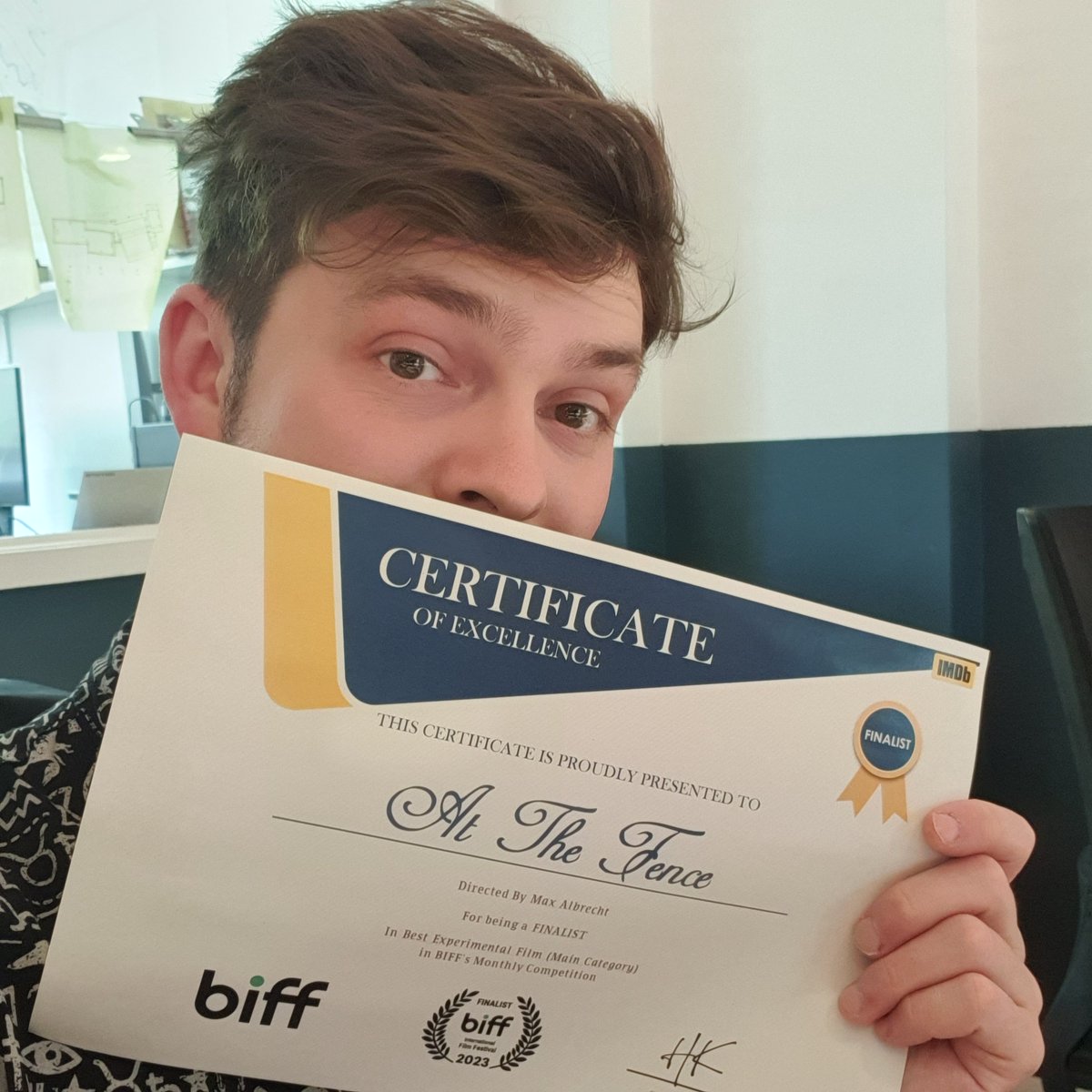 MaxCriticalMask's tweet image. This lovely certificate came through for Am Zaun placing as a #Finalist for Best Experimental #Film at the Bright International Film Festival, at around about the same time we found out we won the title at @EdiplayF! Huge thanks go to both festival teams, and the cast &amp;amp; crew!