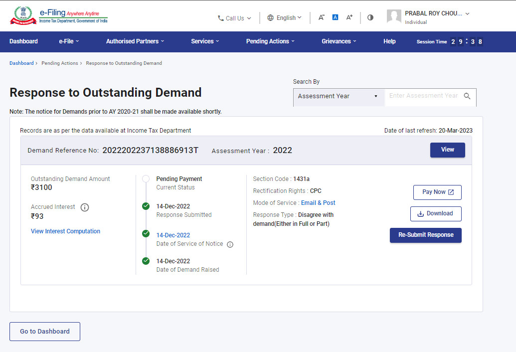 CAAditiBhardwaj's tweet photo. @IncomeTaxIndia Request to kindly address this demand raised erroneously. Email sent and response also submitted on the portal. Corrective action is pending.  

Please assist in nullifying the demand. https://t.co/GFTHczNT3M