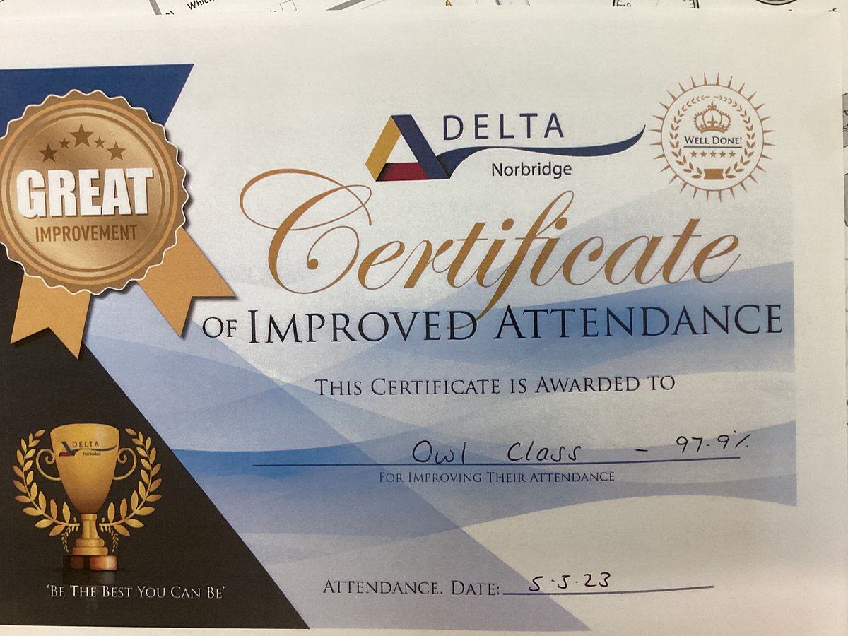 Well done for a great improvement in your attendance this week Owls! Let’s see if we can do even better next week!