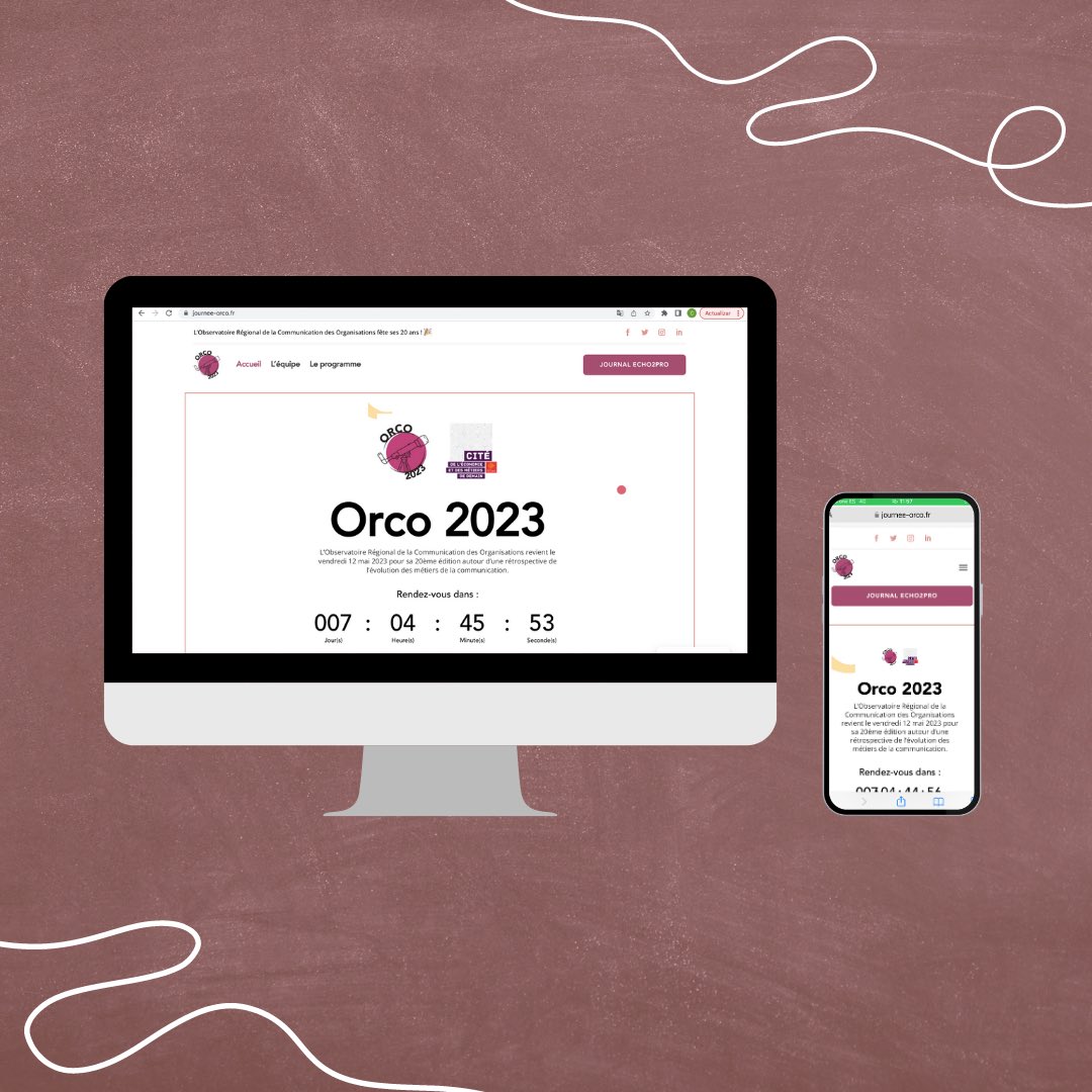 Découvrez notre nouveau site web ! 👏🏽

Le programme, le webinaire, le lieu de l'événement, toutes les informations pratiques se trouvent sur ce site ! 🤩

Merci à notre équipe graphisme👩‍💻🧑‍💻 pour ce beau travail !

Allez y jeter un coup d'oeil 😉

👉🏽 journee-orco.fr