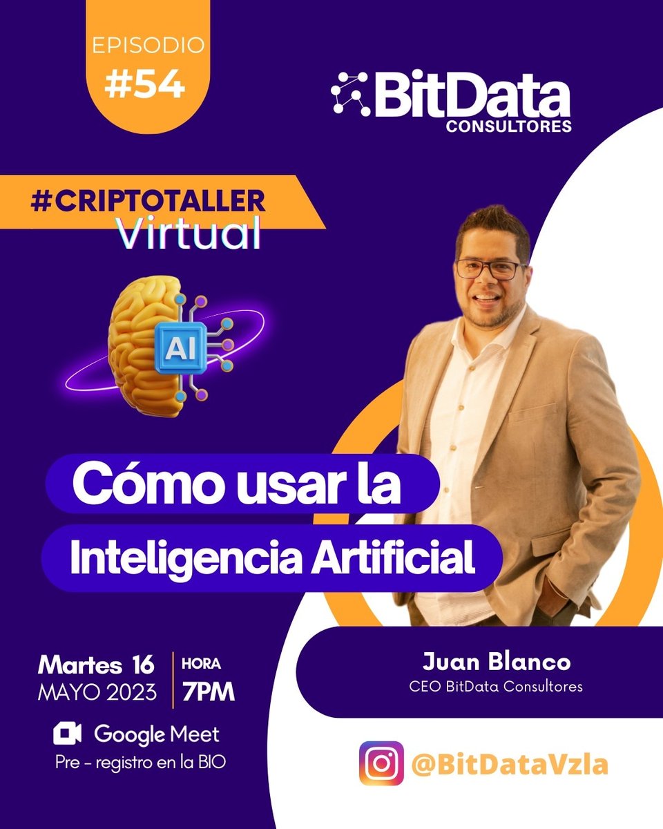 JblancoB's tweet image. Después del éxito en la Cumbre de Líderes Empresariales en #Maracay donde nuestra conferencia de #BitData fue sobre #InteligenciaArtificial Mitos y realidades: Soluciones para el emprendimiento y el empresariado venezolano 🇻🇪

Se viene el #Episodio54 totalmente gratuito, con el…