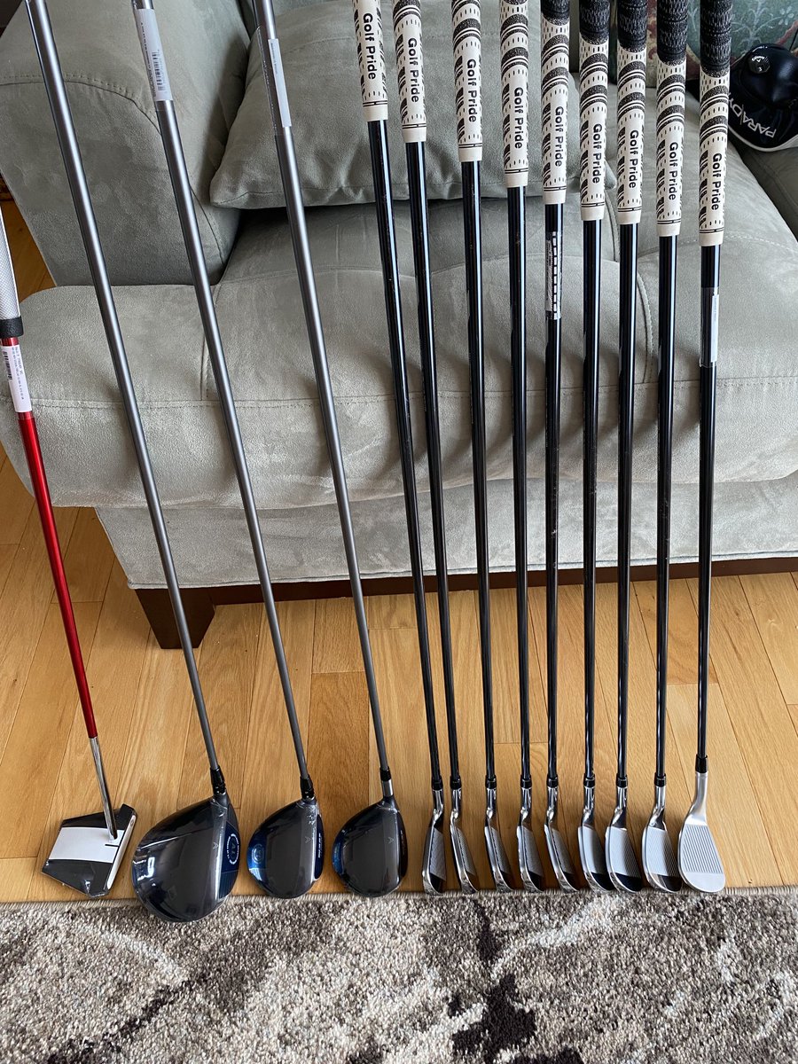 twhamilton's tweet photo. New ⁦@CallawayGolf⁩ ⁦@odysseygolf⁩ sticks arrived today! ⁦@BruceCarroll11⁩ #Paradym #greatestcompanyingolf https://t.co/BzJuAaThlW