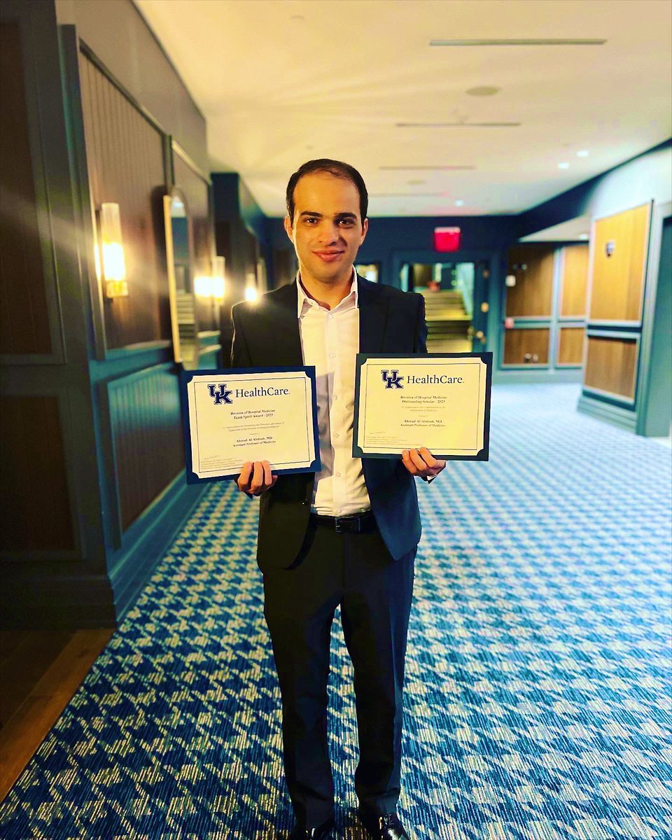 Ahmad Al-Abdouh, MD, MS (@al_abdouh) on Twitter photo I am deeply honored to receive the team spirit and the outstanding scholar awards. Thank you <a href="/UK_HealthCare/">UK HealthCare</a> for the unlimited support and I’m so grateful to be part of <a href="/UKHospitalists/">UK Hospitalists</a> family. I am deeply honored to receive the team spirit and the outstanding scholar awards. Thank you <a href="/UK_HealthCare/">UK HealthCare</a> for the unlimited support and I’m so grateful to be part of <a href="/UKHospitalists/">UK Hospitalists</a> family.