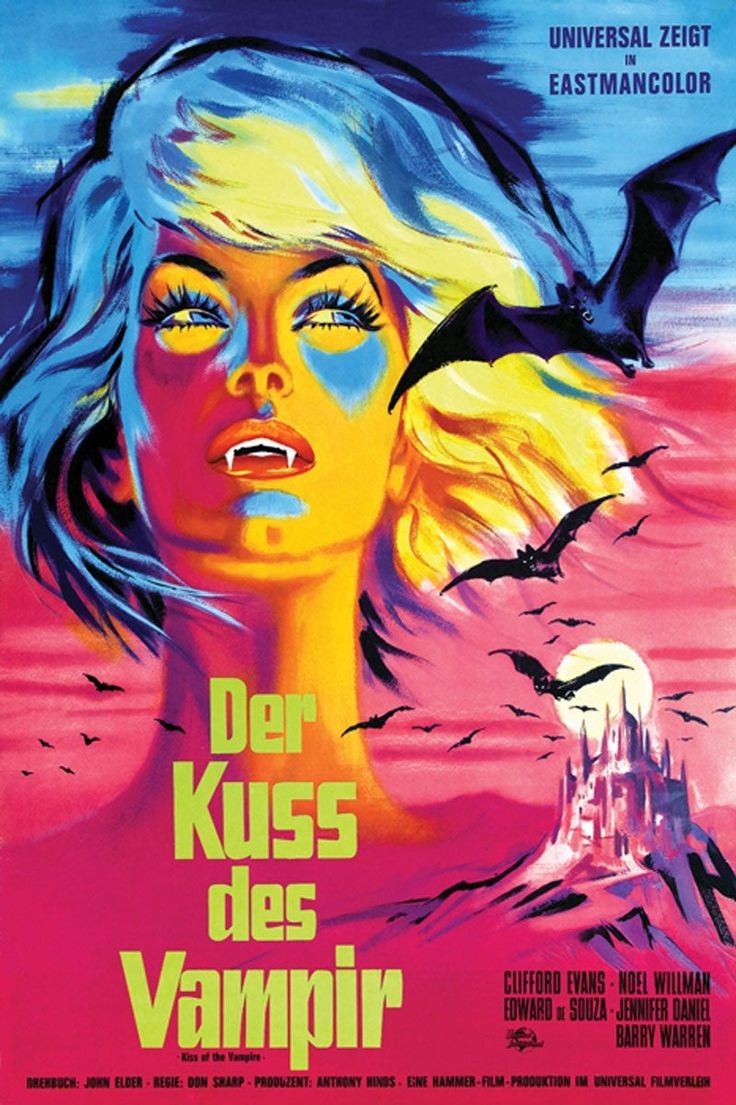 TheFilmFair's tweet image. German movie poster for #KissOfTheVampire (1963 - Dir. #DonSharp) #HammerFilms
