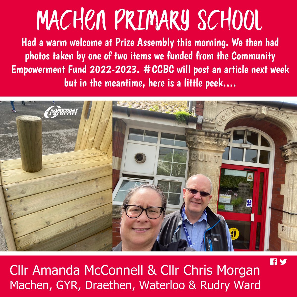 McConAmanda's tweet photo. Thank you @machenprimary for the warm welcome this morning with Cllr Chris Morgan👇
#CEF #CCBC #MachenRudryWard #Assembly #MachenPrimary https://t.co/HUBTUPvLYt