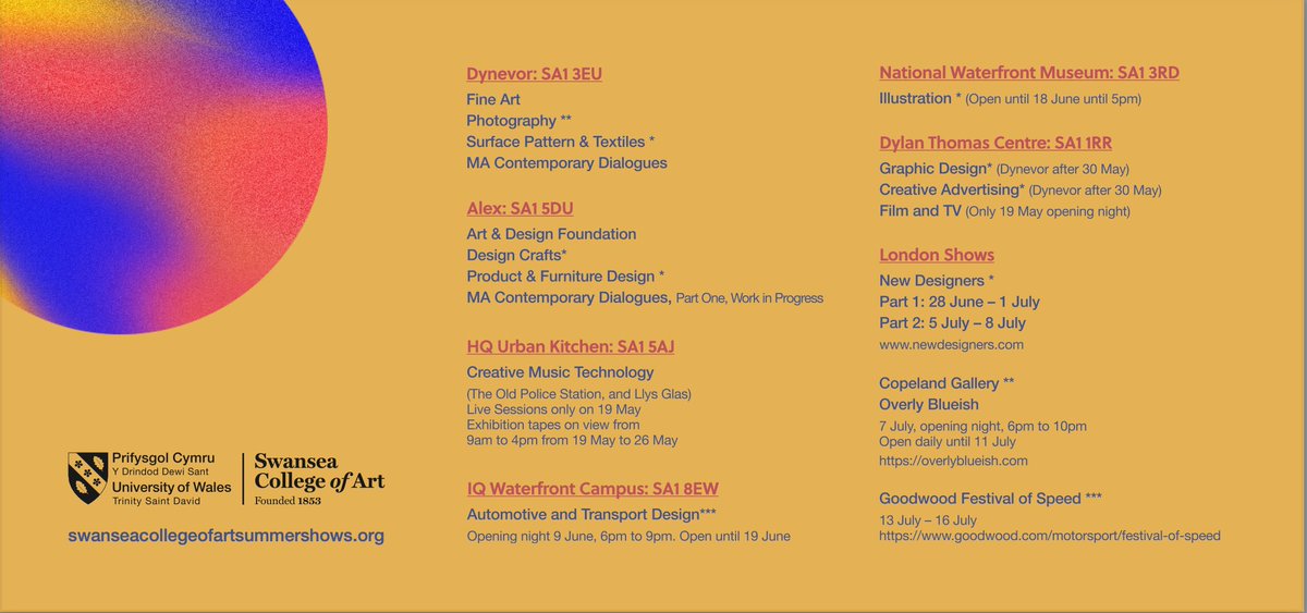 Invitation to our Summer Shows. :) Swansea College of Art UWTSD