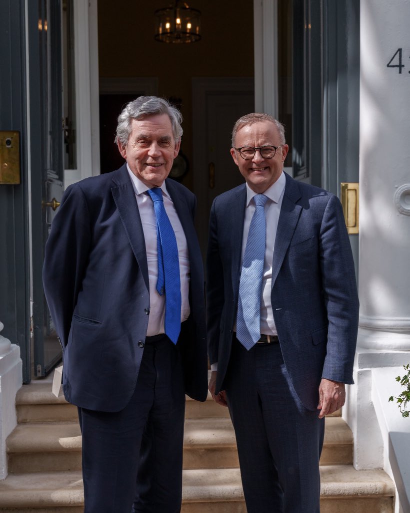 AlboMP's tweet photo. Good to catch up with my friend former UK Prime Minister @GordonBrown https://t.co/RgmVxkg5L8