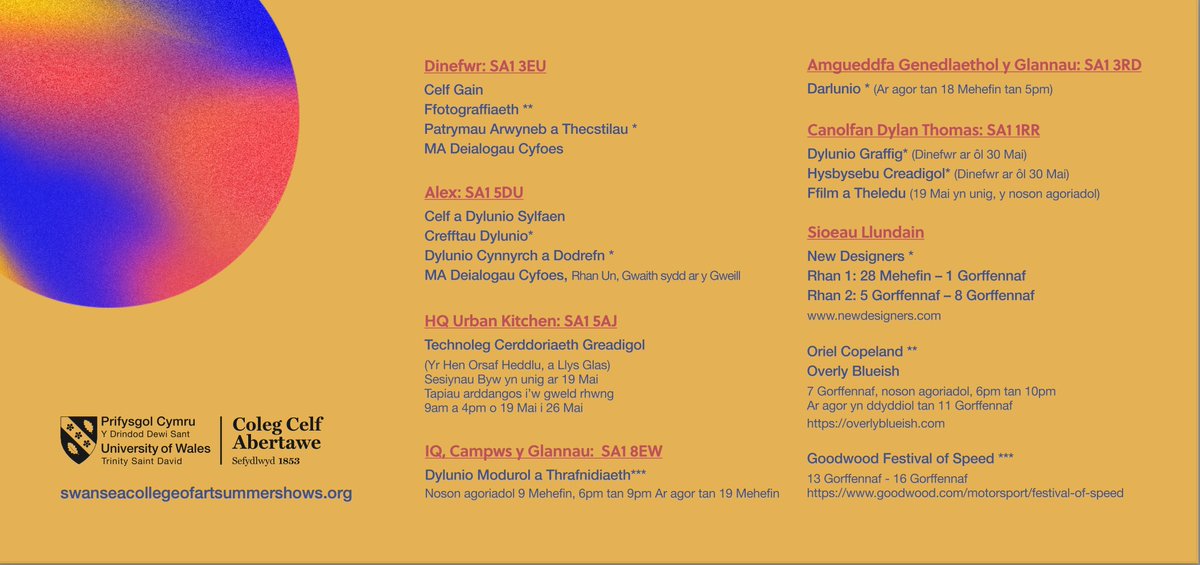 Invitation to our Summer Shows Swansea College of Art UWTSD