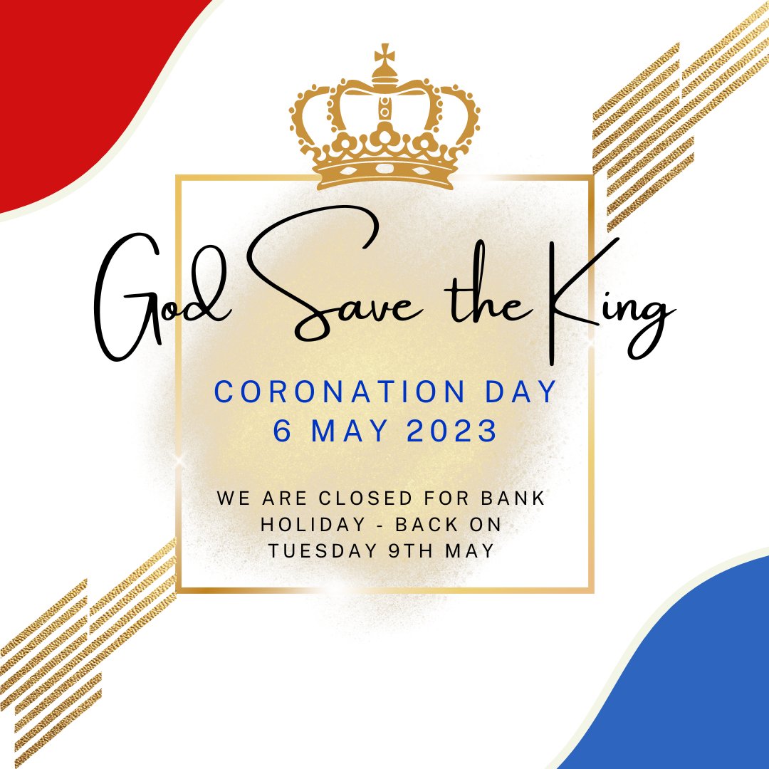 We are still open today (Friday) but will be closed to celebrate the Kings Coronation this bank holiday. We will be reopening as usual Tuesday 9th May... From all of us at Freshpac - have a wonderful weekend. God Save the King!