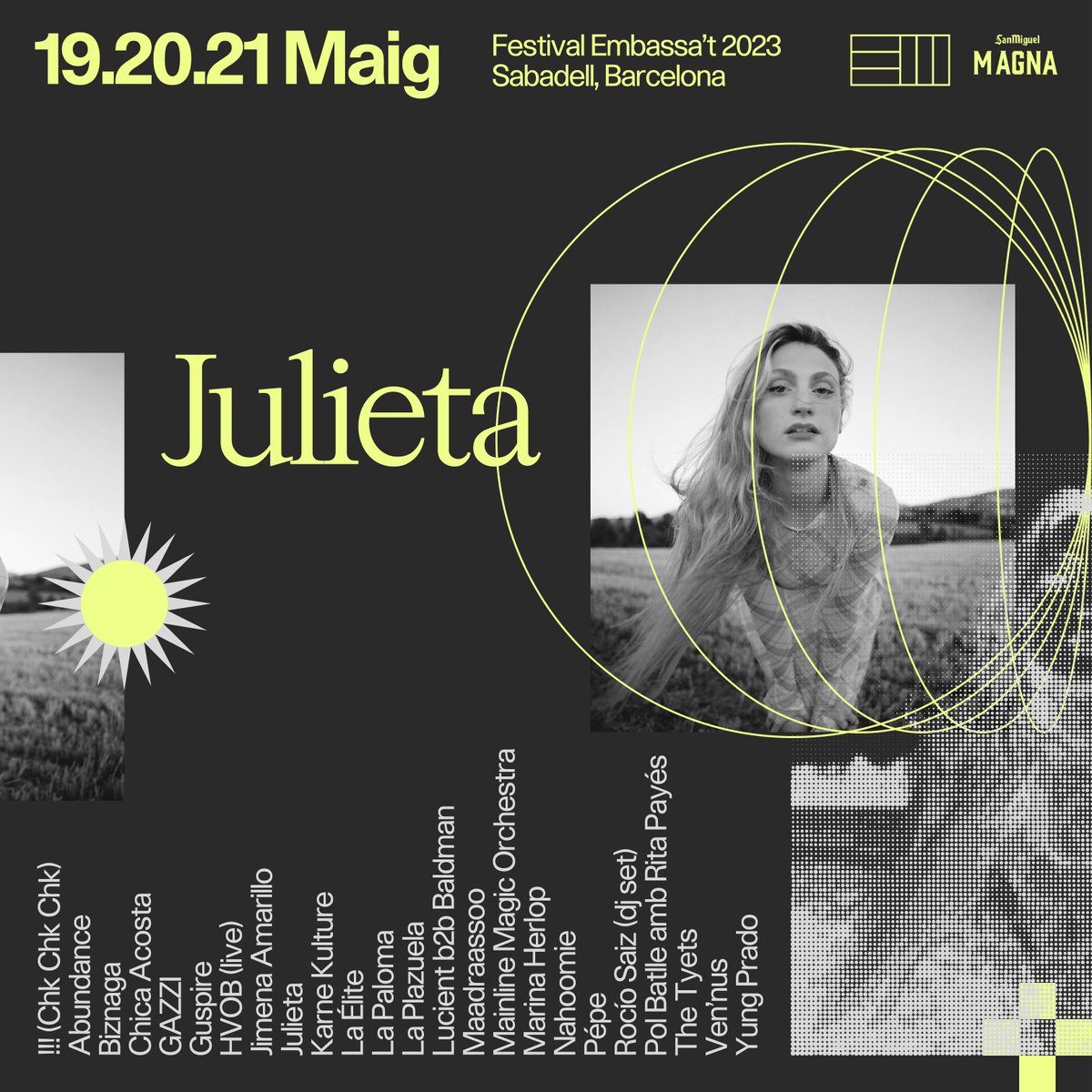 embassat's tweet photo. La gira de l'àlbum "Ni llum ni lluna" (@musicbusrecords, 2022) de @akajuuuu fa parada a l'Embassa't el divendres 19 de maig!
🎟️🌺 Abonaments, entrades per dies i packs per grups: https://t.co/qvYZc2K2HK
#Embassat #Embassat2023 #Embassat15 https://t.co/j69C6ng8xd