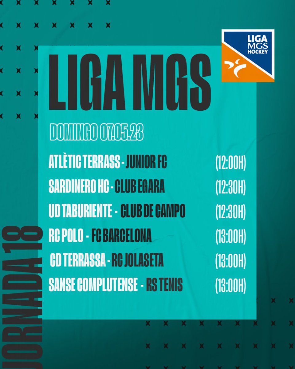 rfe_hockey's tweet photo. ‼️ #PartidazoIberdrola y #PartidazoMGS ‼️
📆 Jornada 18 - 06.05.23
🆚 @cdterrassa1910 - @RCJolaseta
🆚 @hockeypozuelo - @sansecomplutense_hockey
🏆 #LigaIberdrola 🤜🤛 #LigaMGS
Consulta los horarios del resto de jornada 👉
#HockeyEspaña | @iberdrola | @mgs_seguros https://t.co/DMr81UBhIJ