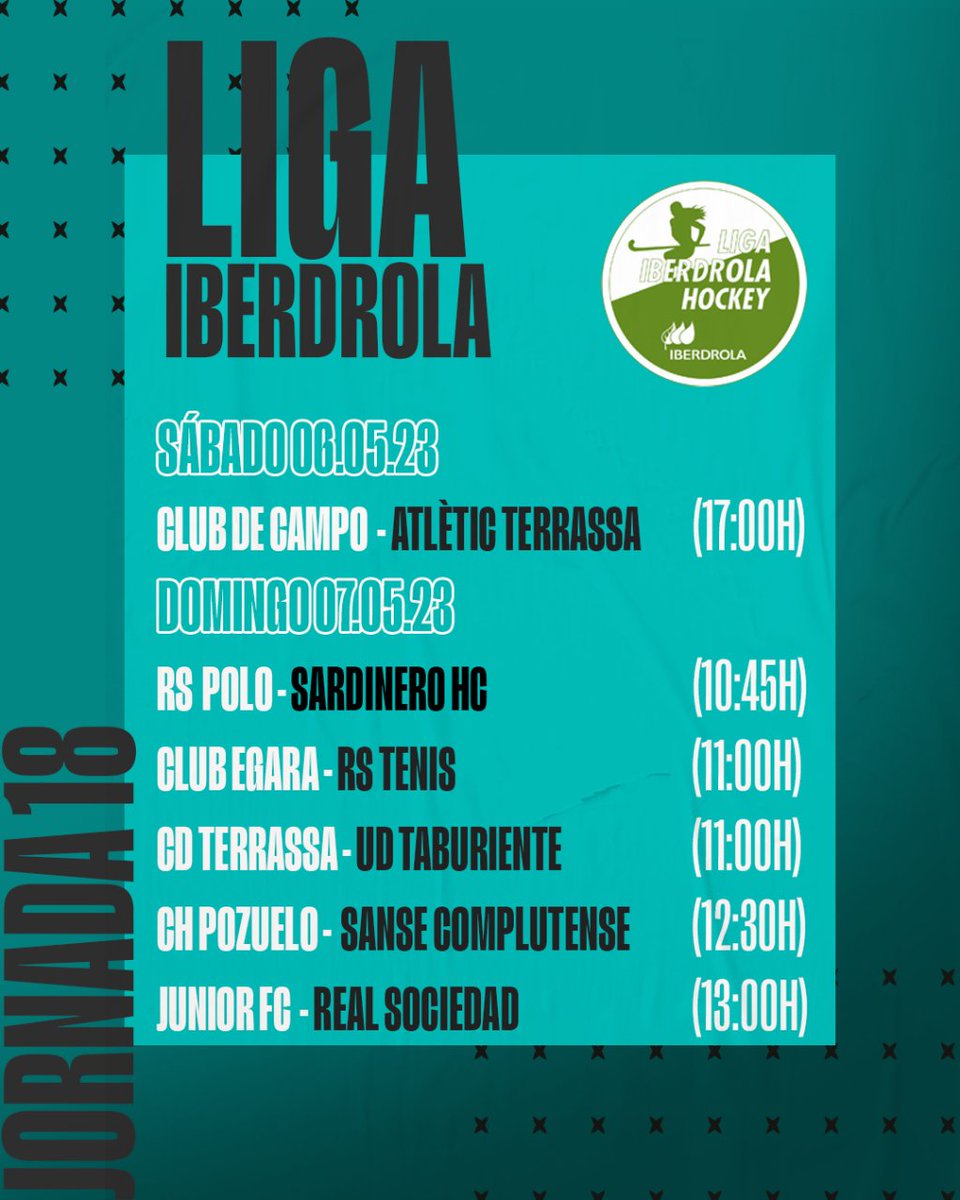 rfe_hockey's tweet photo. ‼️ #PartidazoIberdrola y #PartidazoMGS ‼️
📆 Jornada 18 - 06.05.23
🆚 @cdterrassa1910 - @RCJolaseta
🆚 @hockeypozuelo - @sansecomplutense_hockey
🏆 #LigaIberdrola 🤜🤛 #LigaMGS
Consulta los horarios del resto de jornada 👉
#HockeyEspaña | @iberdrola | @mgs_seguros https://t.co/DMr81UBhIJ