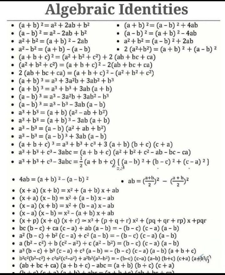 Algebraic Identities