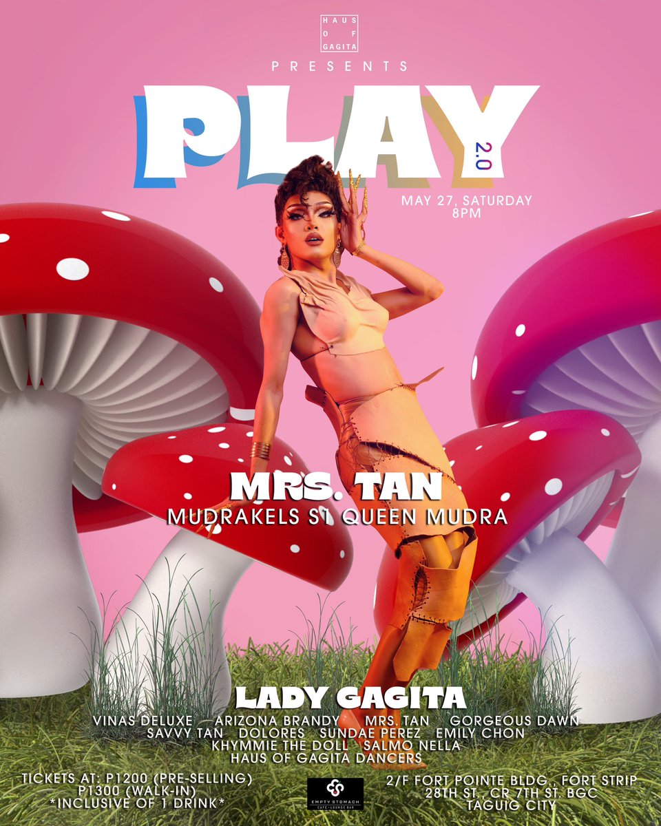ladygagitaofcl's tweet photo. Guest queen reveal! O tan ina nyo andito na ang first ever Queen Mudra ng #Mudrakels, the OG political queen @heymrstan
Are you ready to PLAY again? Lady Gagita with fab guest queens repeats the show at Empty Stomach BGC, May 27 at 8PM! π
DM me for tickets! #GagitaPlayAgain https://t.co/hV2XiulI8q