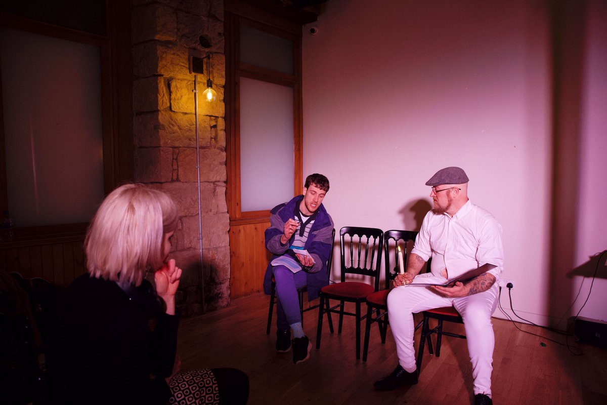 PlayFullTheatre's tweet photo. Looking back at ‘The Fireman’ by Dylan Russell. A horror about a priest visiting a dying man who holds a secret from his past he must get off his chest before he dies. 

Performed by @CalumPhilp and Lee Ian Moffat and directed by @Rebecca1Russell, with dramaturgy by @LintonZhang https://t.co/gGLCCfLOjh