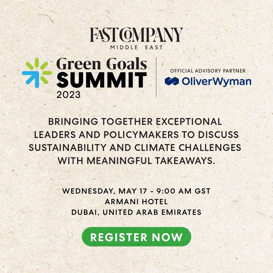 Join the #GreenGoalsSummit to hear from leaders in business and government about groundbreaking ideas and technologies to address climate change.

LIMITED SEATS REMAIN

Register today: bit.ly/42mw4Se

Official Advisory Partner @OliverWyman 

#OWClimate