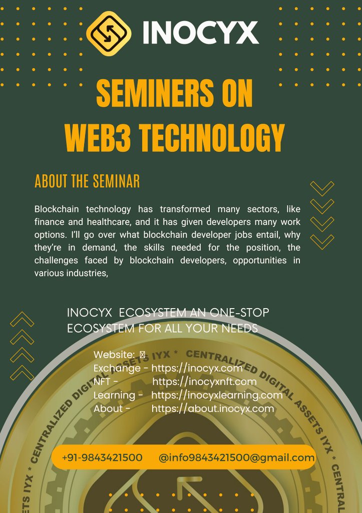 sivaraman1500's tweet image. Looking for #seminar on #Web3, #Blockchiantechnology DM Me