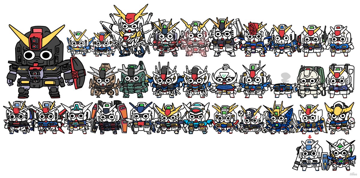 RX-78-2(ガンダム) 「One  gundam per day,day 33 some of them 」|Affeaのイラスト