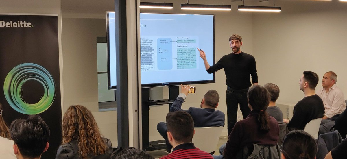 libramli_ai's tweet photo. 🎯 @libramli_ai successfully delivered Deloitte's Meetup workshop on AI-powered #LLMs!
🤝🏽Insightful exchange on #NLP challenges, transformer architecture impact, #promptengineering hints &amp; more at #Brainzone Patras, in 4⃣May!
🙏🏽Thank you το @DeloitteGreece, for the great event! https://t.co/mPcuWwwMGo