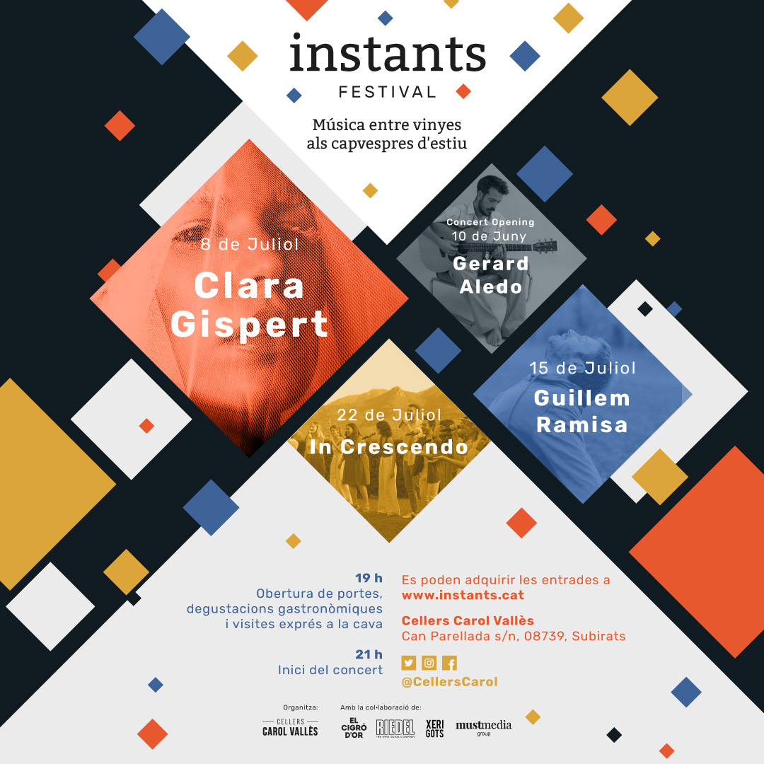 Ja tenim aquí el cartell de la cinquena edició del #festivalinstants 2023 !!!🔶🔷

Quin dia ens veiem? ✨
🟦 10 de juny, <a href="/gerardaledo/">Yarar</a>
🟧 08 de juliol, @claragispertmusic
🟨 15 de juliol, @guillemramisa
🟦 22 de juliol, @increscendogv

T’ho perdràs?
🎫𝗶𝗻𝘀𝘁𝗮𝗻𝘁𝘀.𝗰𝗮𝘁 🎉