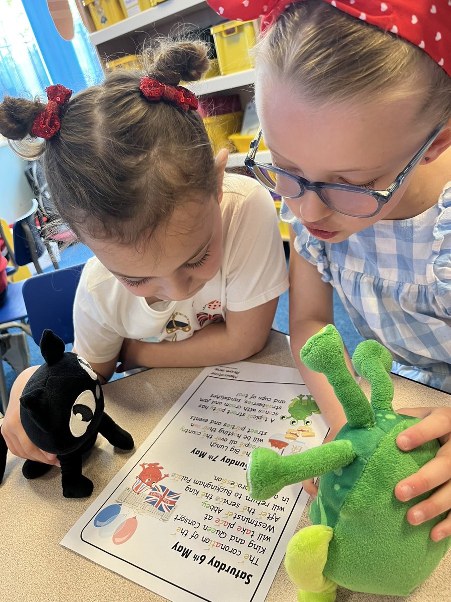MonsterPhonics's tweet photo. The children at St Oswalds are using our coronation activity pack to do some amazing guided reading π and learn all about the #kingscoronation ! They are also using our friendly #phoneme toys to support their reading π
#education #reading #decoding #colourcodedlearning https://t.co/slfG2icrv5