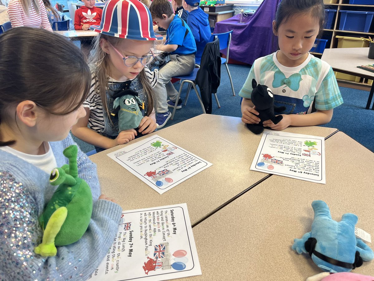 MonsterPhonics's tweet photo. The children at St Oswalds are using our coronation activity pack to do some amazing guided reading π and learn all about the #kingscoronation ! They are also using our friendly #phoneme toys to support their reading π
#education #reading #decoding #colourcodedlearning https://t.co/slfG2icrv5