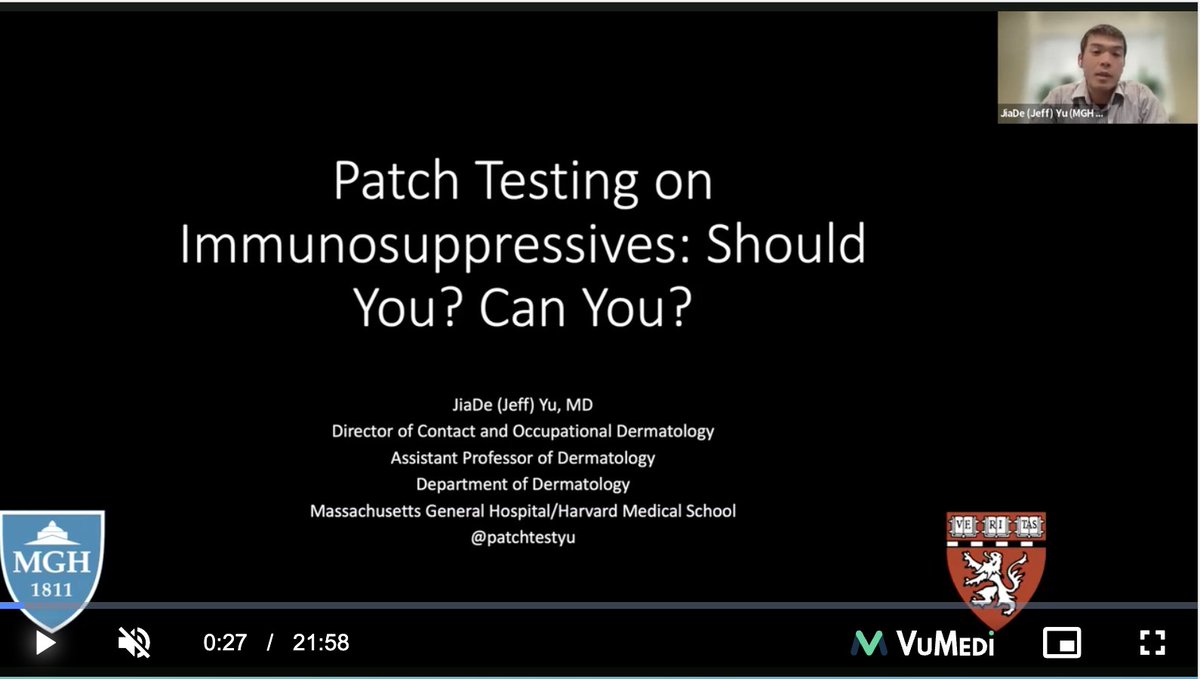 patchtestYu's tweet photo. Ever wonder if you can #patchtest while on immunosuppressives? See a recap of my #AAD2023 talk on @VuMedi @AADmember @ACDS_Dermatitis #dermtwitter #medtwitter #allergytwitter 

https://t.co/fsk5ccu3eM https://t.co/SPfGV25INw