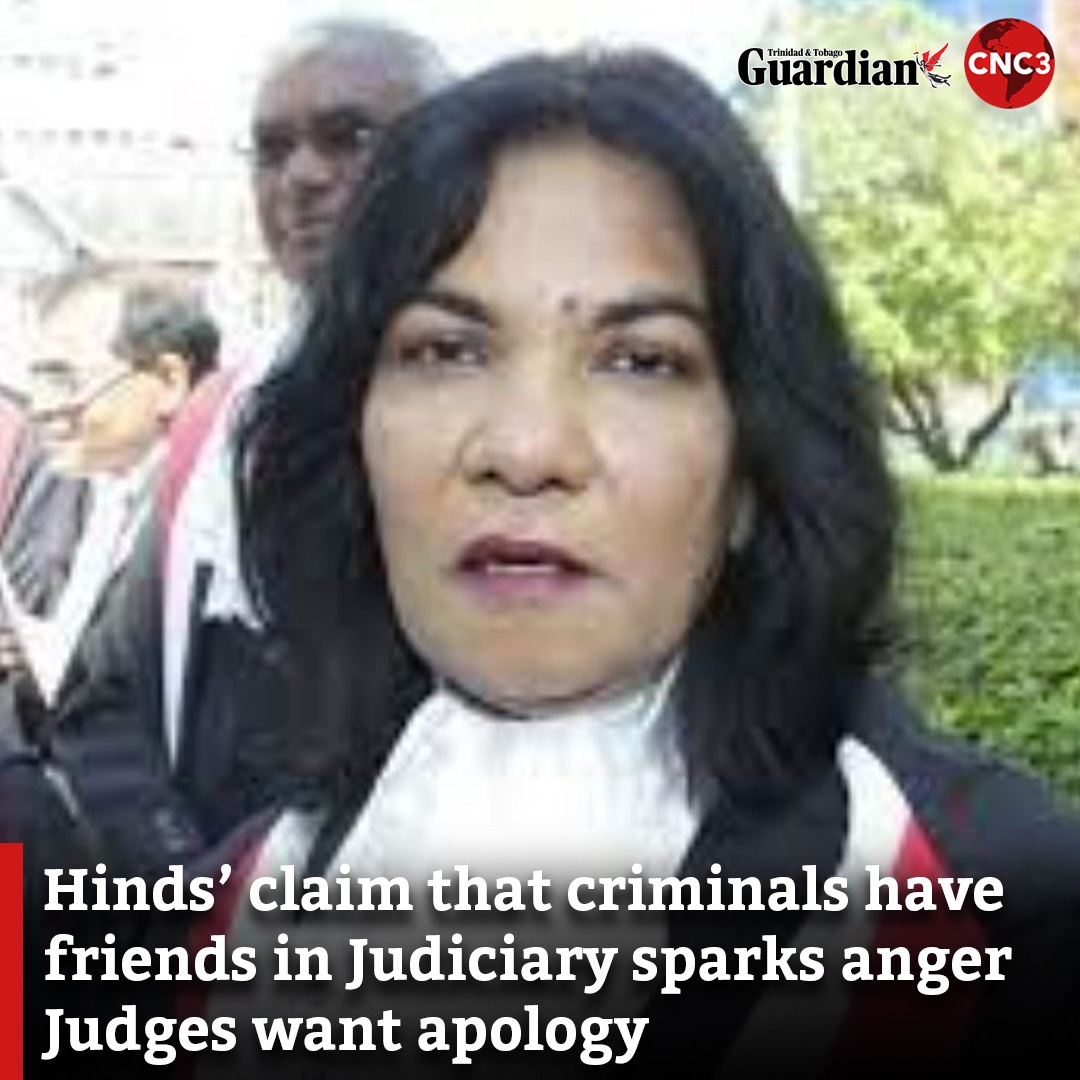 CNC3TV's tweet photo. The Judiciary has condemned a controversial statement made by National Security Minister Fitzgerald Hinds alleging that criminals have friends within that fraternity.

Read more:
https://t.co/gEb1DYg6Uv https://t.co/6dpuDhyu7b