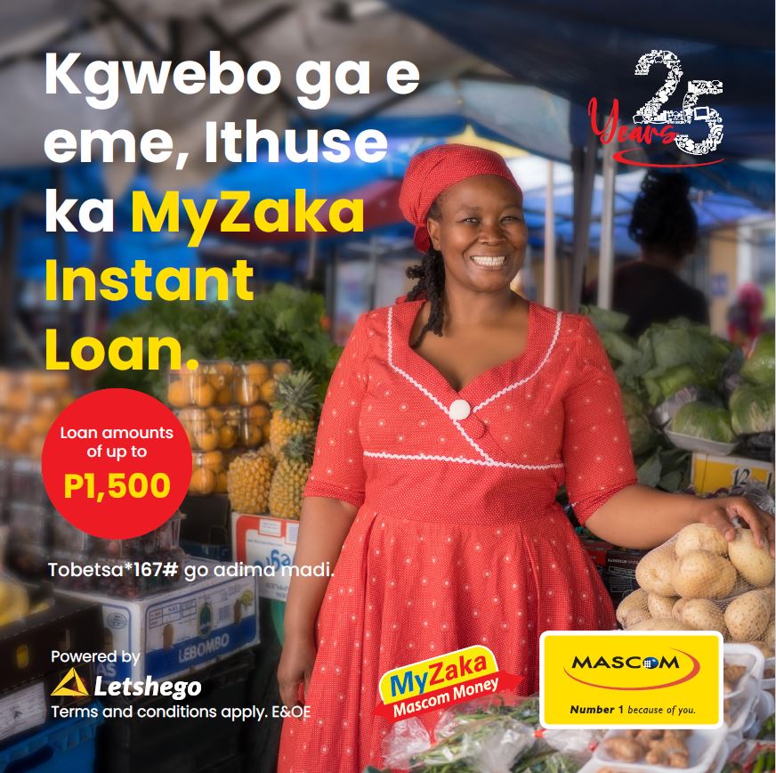 MascomWireless's tweet photo. A kgwebo ya gago e eme? Ithuse ka MyZaka Instant Loan.
Loan amounts of up to P1,500.00
Tobetsa*167# go adima madi π΅π
#MyZaka #MyZakaInstantLoan #Ithuse https://t.co/KzMkX8wiY4