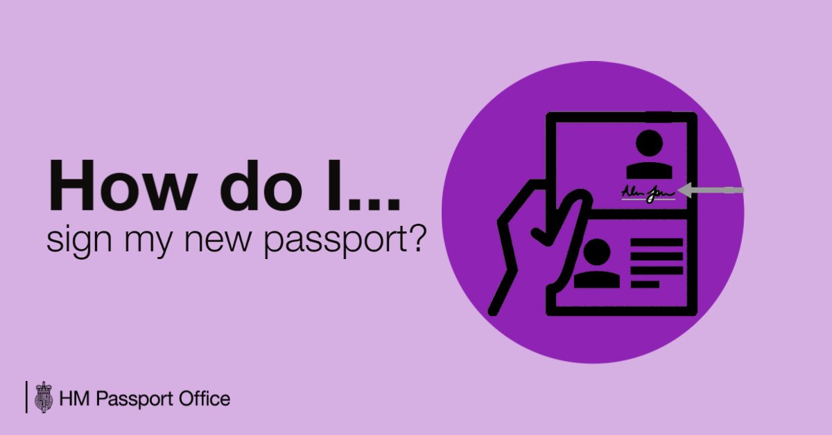 His Majesty’s Passport Office on Twitter "You must sign your new