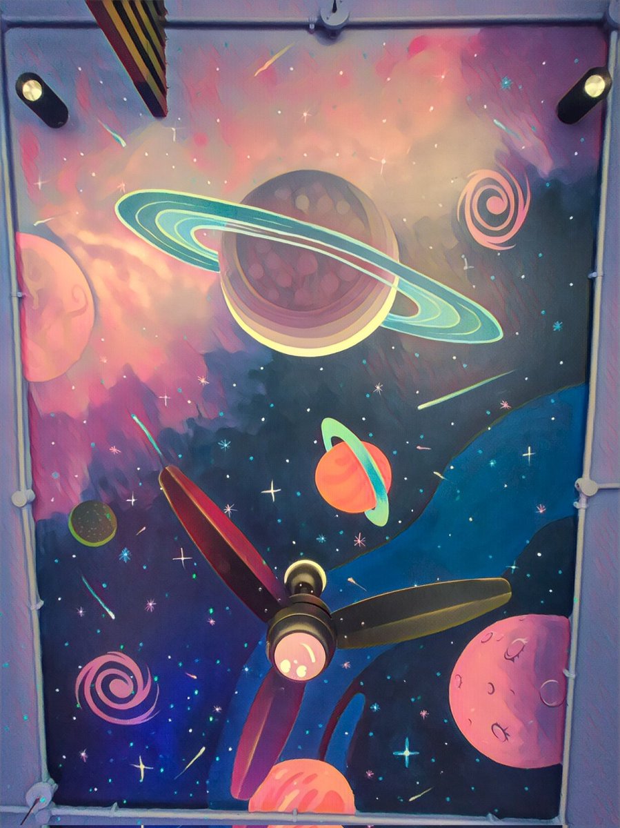 muralbazaar's tweet photo. Galaxy customize mural painting on roof for @drinkjolly at Bukhari Commercial DHA, Karachi

Meet your artist for fine art work call now 0313 7867466.
.
.
#mural #bobalover #wallart #painting #artist #Wallpapers #galaxies #muralbazaar #Karachi #KarachiWorks #Pakistan https://t.co/UAYgDKXuxe