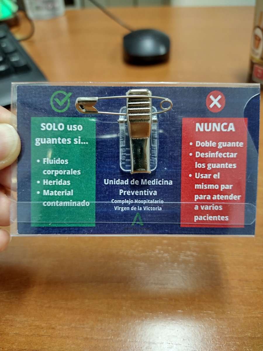 Yolaldebaran's tweet photo. En el Servicio de Medicina Preventiva del @HUVV_SAS hemos hecho estos "distintivos" para identificar a los profesionales que hacen un uso correcto de guantes. Higiene de manos SIEMPRE antes y después del uso de guantes. Gran aceptación 🥳🤩👏🤗 https://t.co/exyjxZ1VVZ