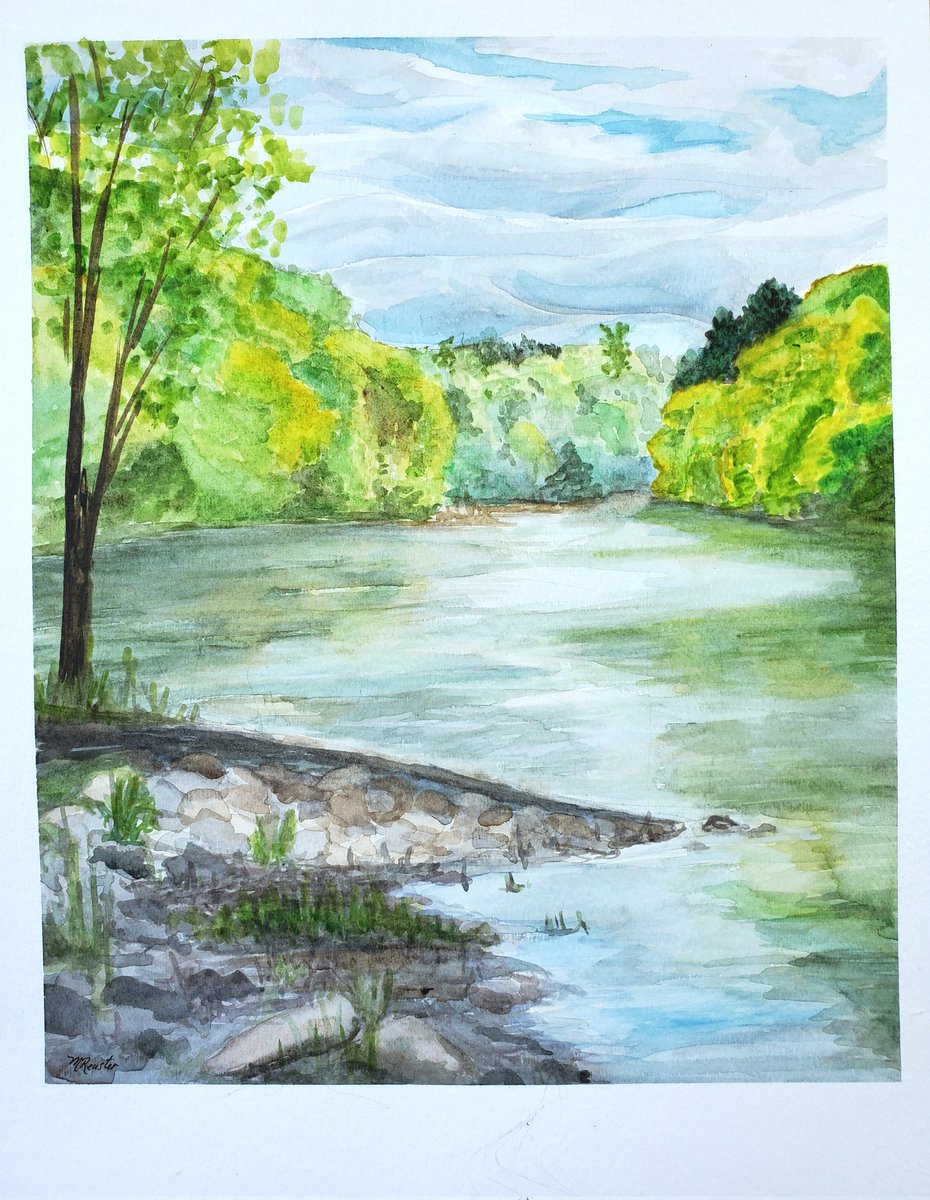 ArtZsheL's tweet photo. Big Branch Rec Area - Tridelphia Reservoir
#pleinair #watercolor #2hourchallenge https://t.co/wC4iHkncU1