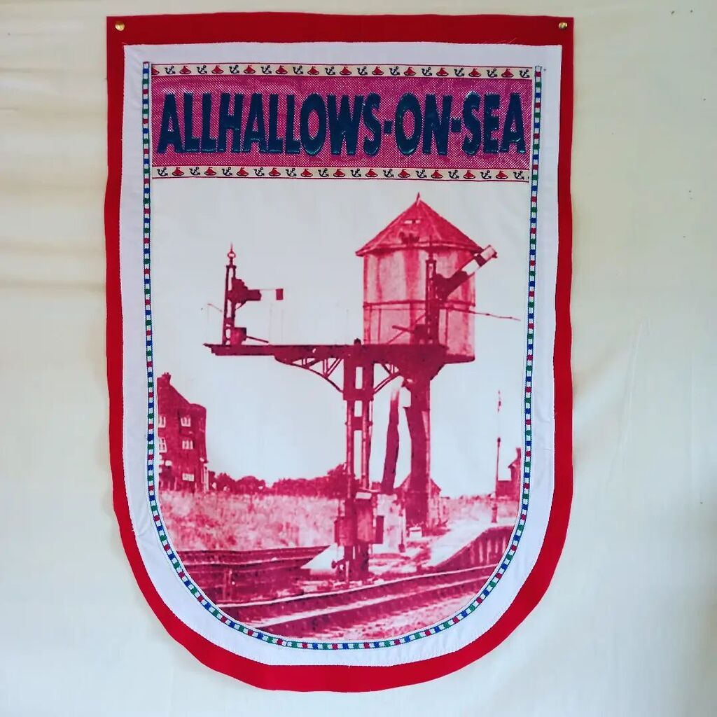 Allhallows-on-sea is the place to be next Saturday 13th May! 
I've made some banners celebrating the extinct 100 of Hoo railway line. Come and see them and make your own tiny version! With <a href="/filaments/">sunghun park</a>.art 
#whoosehoo #sloughfort #allhallowsonsea #hoopenin… instagr.am/p/Cr285ZWKkqU/