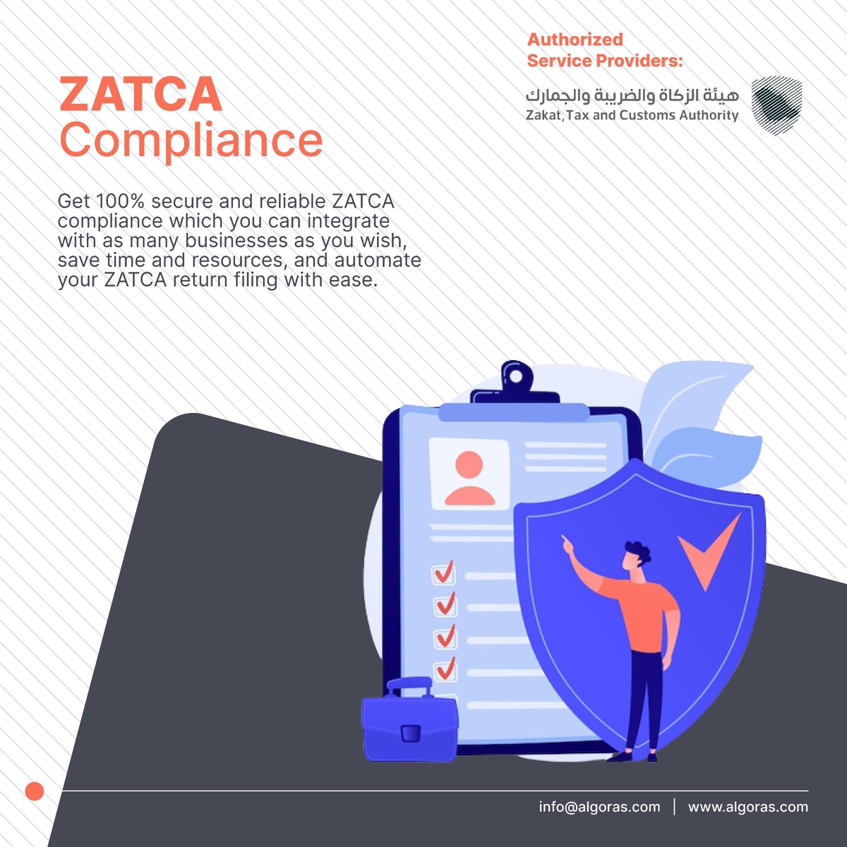 algorasclouderp's tweet photo. Unlock the Power of #einvoicing with #Algoras Cloud ERP's 100% #zatca Compliant Solution. Streamline your #invoicing process with our secure and efficient e-invoicing software.
Contact us at: info@algoras.com
and schedule a free demo today! https://t.co/W602kTLXgV